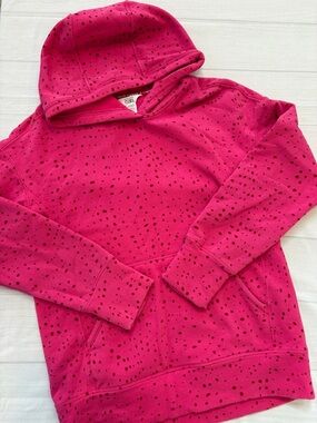 Athleta Girl Hot Pink Hooded Sweatshirt with Dot Print